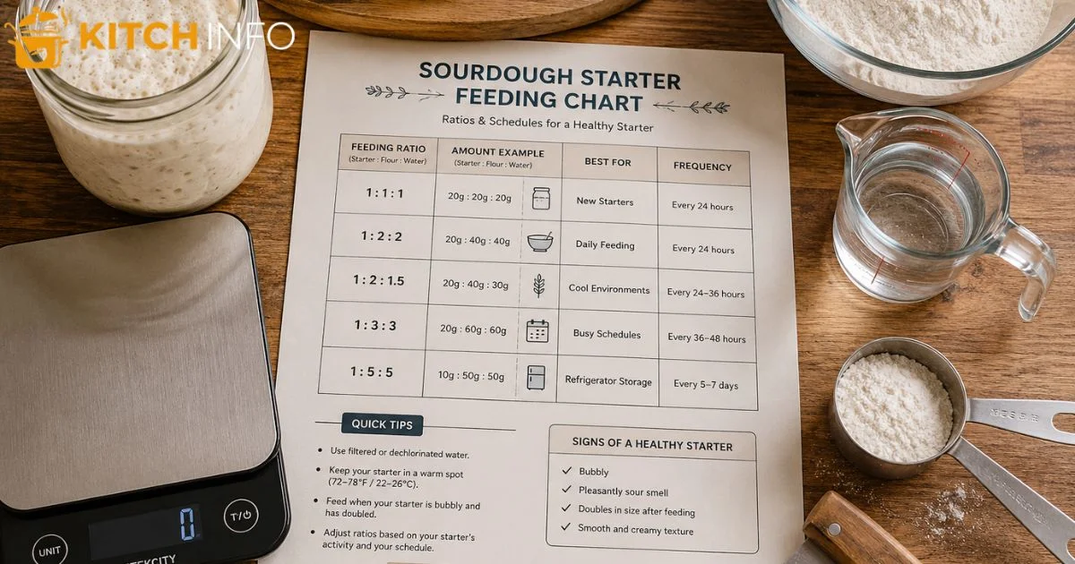 sourdough starter feeding chart
